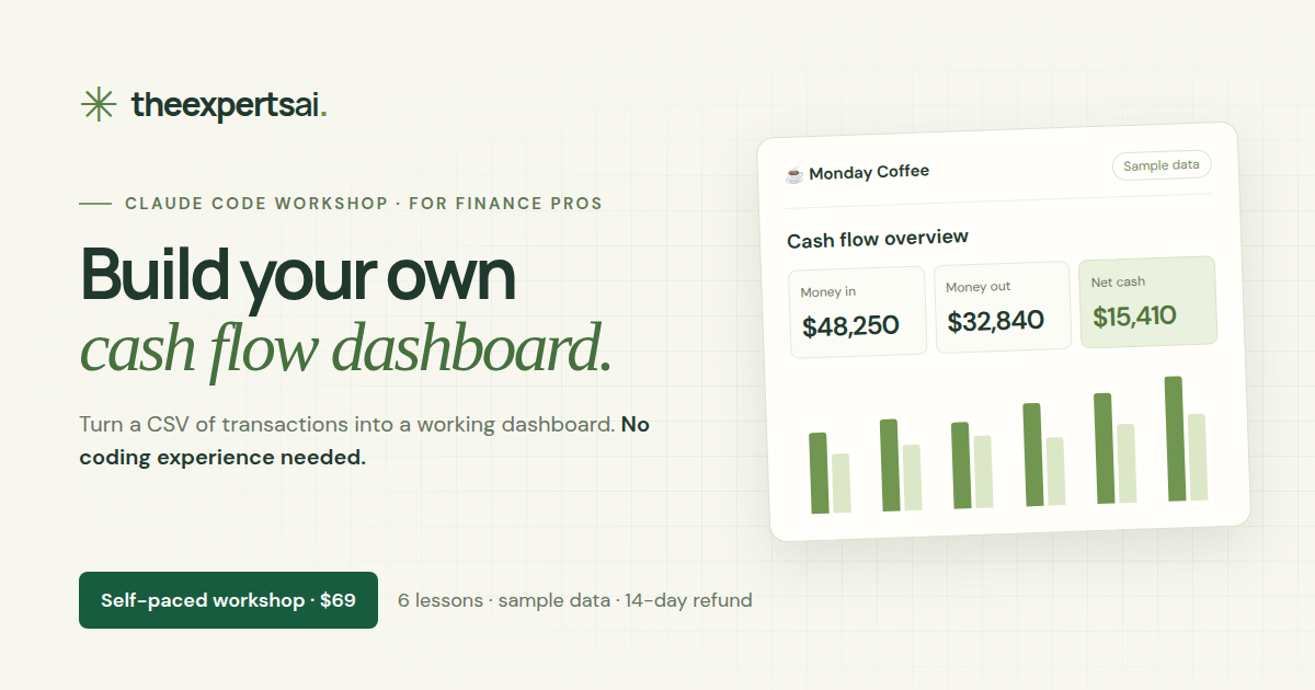 Cash flow dashboard workshop preview